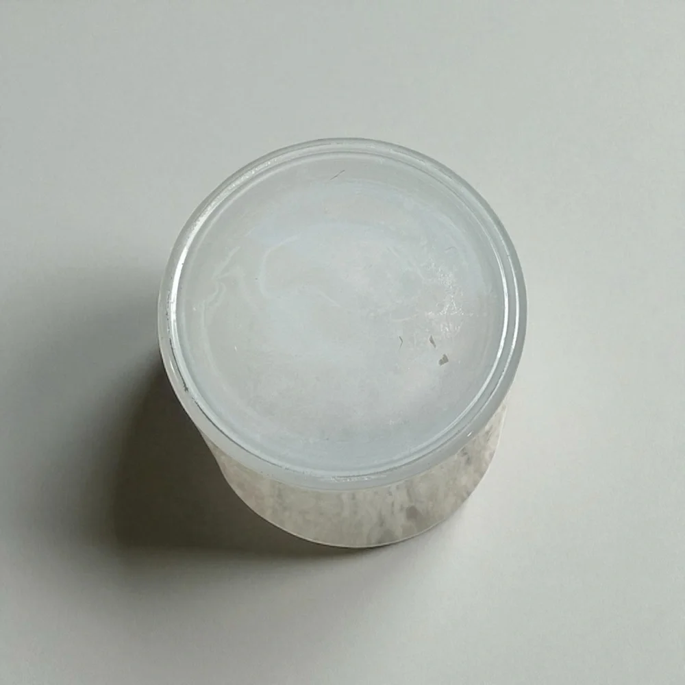 Frosted White Glass Jar With Wooden Lid